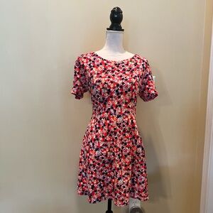 Copper Key: Red Multi-colored Floral Mini Dress (WOMENS LARGE) **NO TAG**